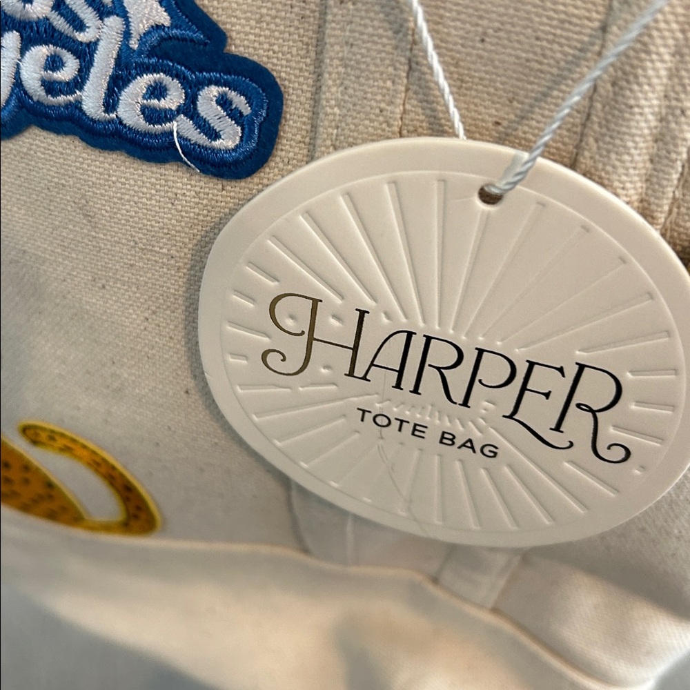NWT Custom Harper Canvas Tote with Fun Patches ๐ฅฐ - Picture 3 of 8